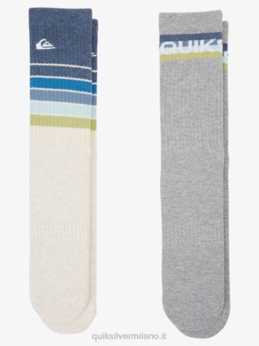 esso Quiksilver uomini Confezione da 2 calzini da equipaggio da tutti i giorni erica avorio HTZR1091