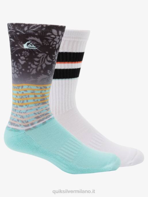 esso Quiksilver uomini Confezione da 2 calzini jacquard per l'equipaggio multiplo 1 HTZR1141