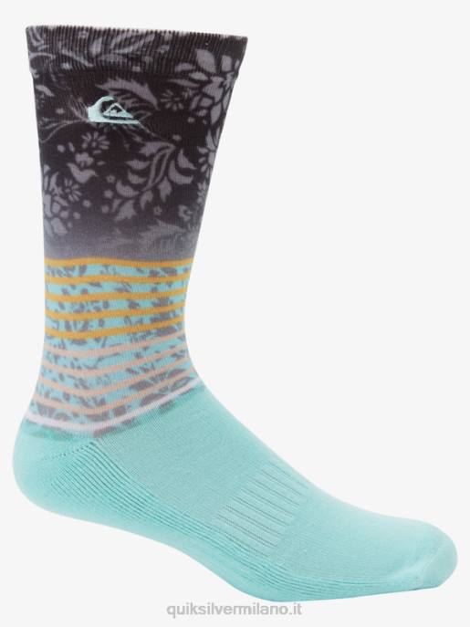 esso Quiksilver uomini Confezione da 2 calzini jacquard per l\'equipaggio multiplo 1 HTZR1141