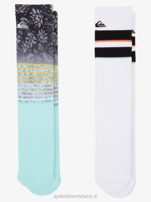 esso Quiksilver uomini Confezione da 2 calzini jacquard per l\'equipaggio multiplo 1 HTZR1141
