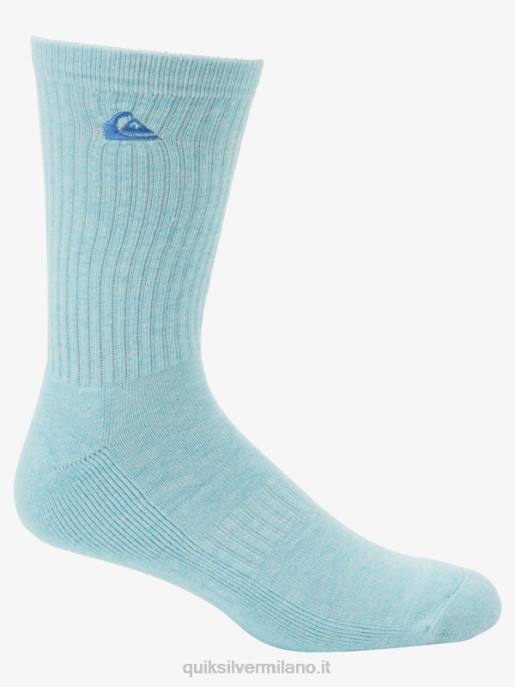 esso Quiksilver uomini Confezione da 2 calzini solidi per l\'equipaggio azzurro HTZR1060