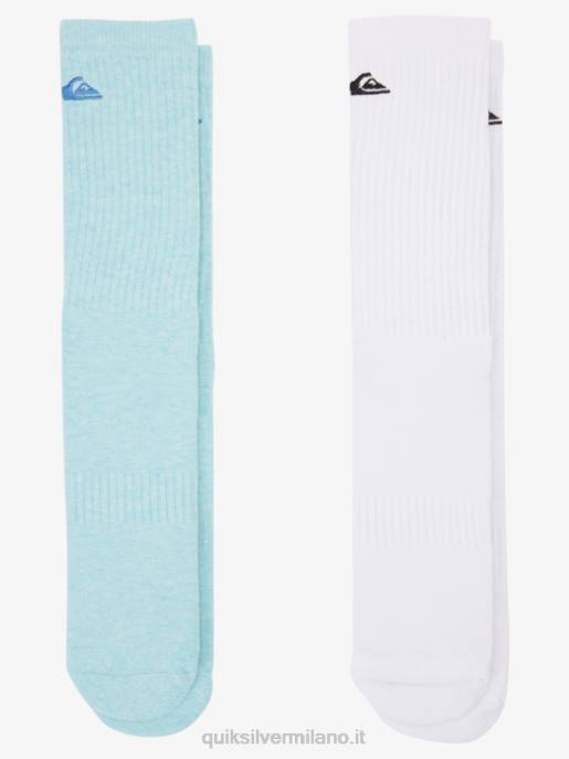 esso Quiksilver uomini Confezione da 2 calzini solidi per l\'equipaggio azzurro HTZR1060