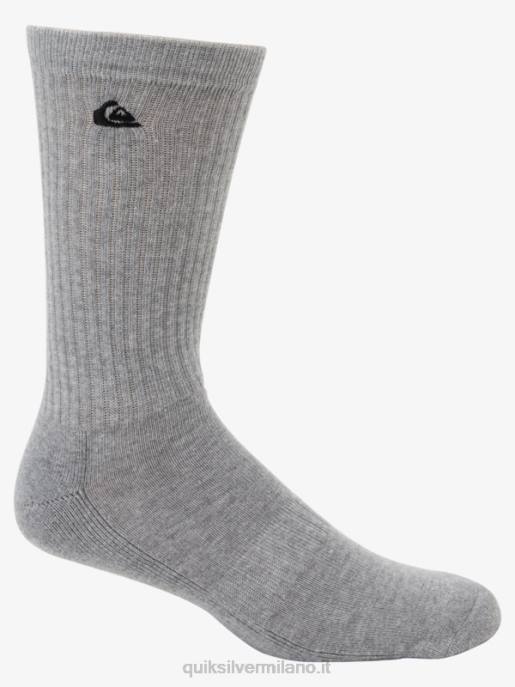 esso Quiksilver uomini Confezione da 2 calzini solidi per l\'equipaggio bianco HTZR1058