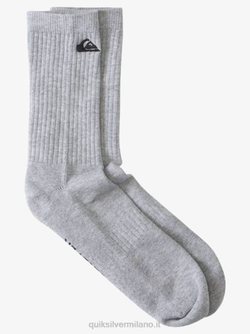 esso Quiksilver uomini Confezione da 2 calzini solidi per l\'equipaggio bianco HTZR1058