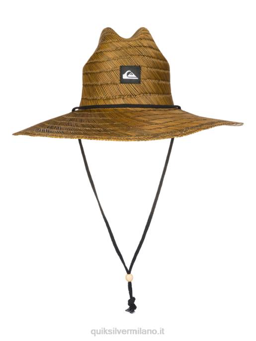 esso Quiksilver uomini cappello da bagnino di paglia Pierside Marrone scuro HTZR802