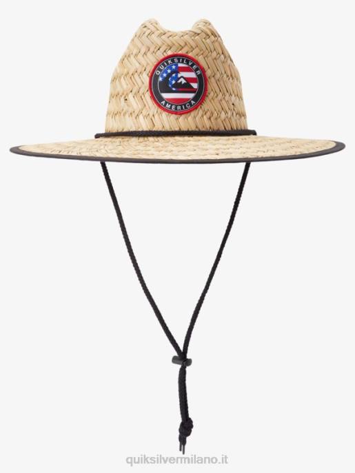 esso Quiksilver uomini cappello da bagnino di paglia americana outsider blu marino/rosso HTZR413