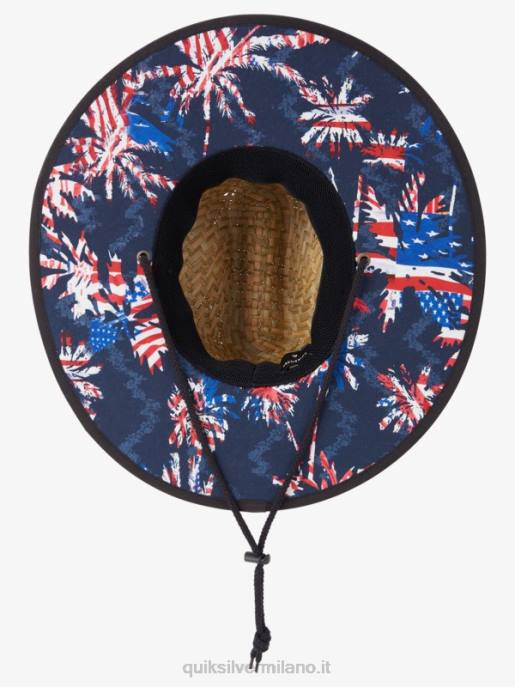 esso Quiksilver uomini cappello da bagnino di paglia americana outsider blu marino/rosso HTZR413