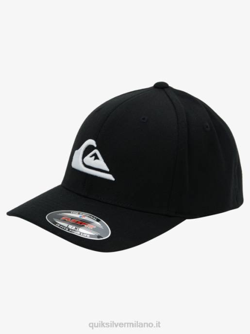 esso Quiksilver uomini cappello flexfit da montagna e da onda nero bianco HTZR1435