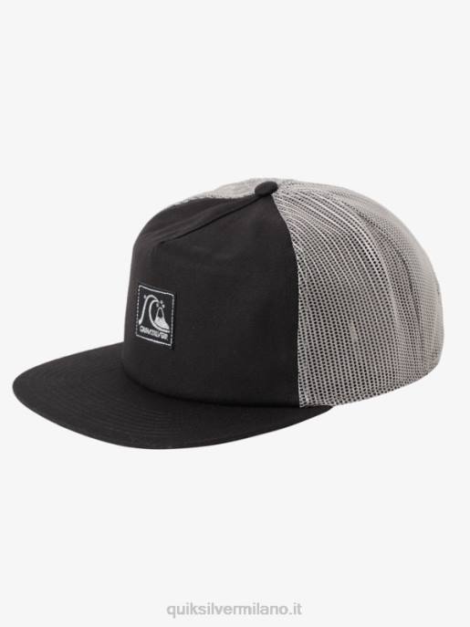 esso Quiksilver uomini cappello trucker a pinna singola nero HTZR1714