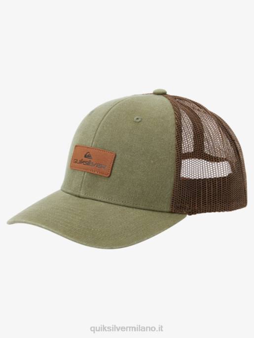 esso Quiksilver uomini giù per il cappello da camionista grigio oliva HTZR660