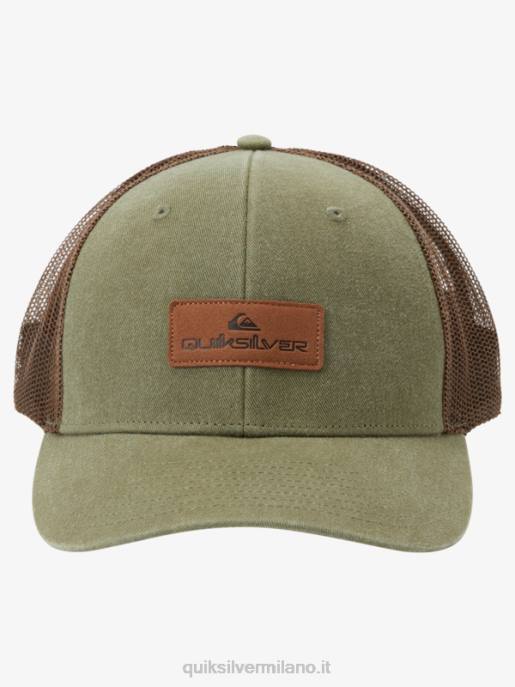 esso Quiksilver uomini giù per il cappello da camionista grigio oliva HTZR660