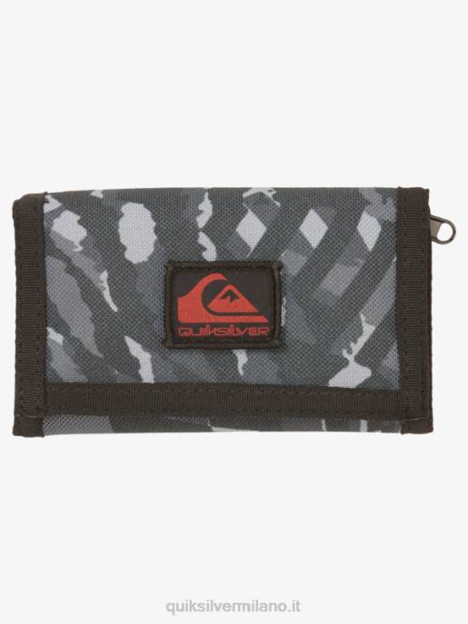 esso Quiksilver uomini il portafoglio ripiegabile stampato ogni giorno nero/asfalto HTZR738