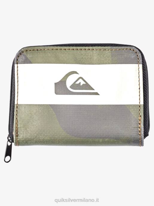 esso Quiksilver uomini portafoglio con zip in rete di sicurezza camuffamento nero HTZR1233
