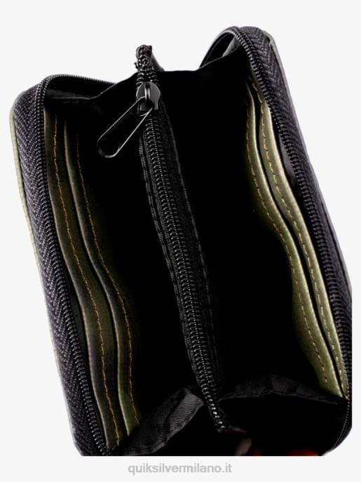 esso Quiksilver uomini portafoglio con zip in rete di sicurezza camuffamento nero HTZR1233
