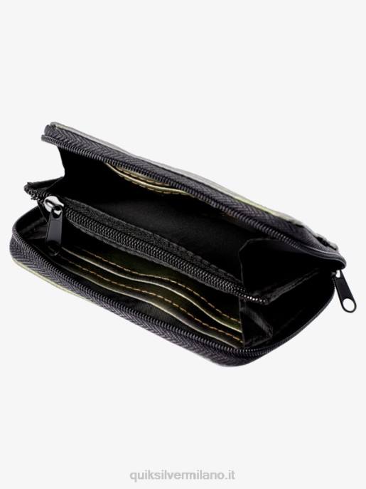 esso Quiksilver uomini portafoglio con zip in rete di sicurezza camuffamento nero HTZR1233