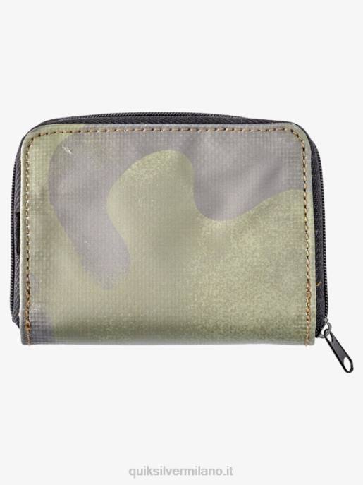 esso Quiksilver uomini portafoglio con zip in rete di sicurezza camuffamento nero HTZR1233