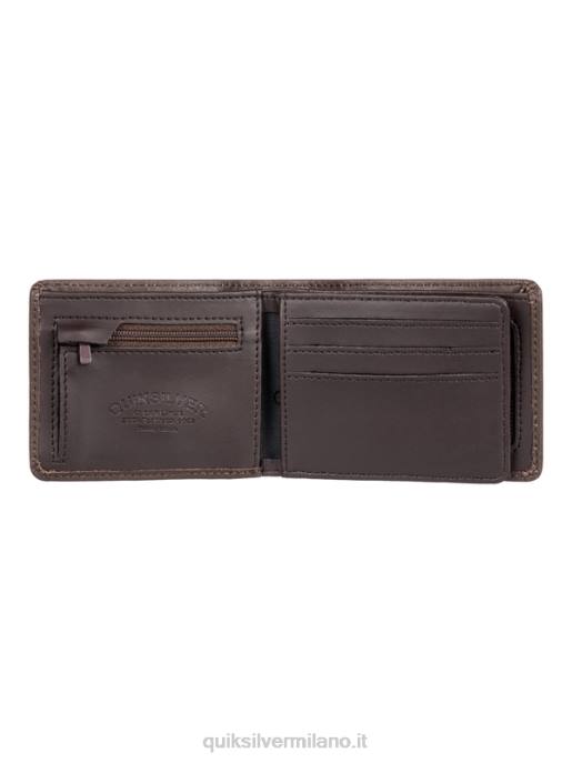 esso Quiksilver uomini portafoglio mac a tre ante in pelle Marrone cioccolato HTZR1222