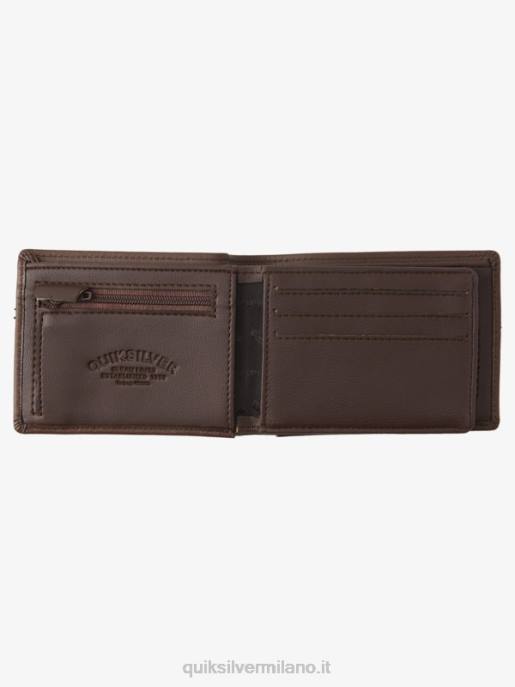 esso Quiksilver uomini portafoglio mac a tre ante in pelle Marrone cioccolato HTZR1222