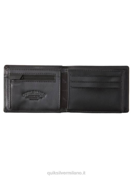 esso Quiksilver uomini portafoglio mac a tre ante in pelle nero HTZR1221