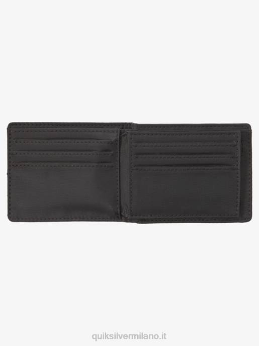 esso Quiksilver uomini portafoglio ripiegabile cucito nero nero HTZR906