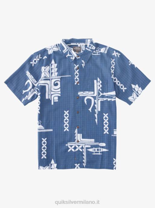 esso Quiksilver uomini camicia a maniche corte Waterman Big Catch guardiamarina blu grande cattura HTZR862