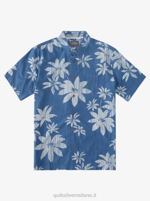 esso Quiksilver uomini camicia a maniche corte Waterman Hot Nights guardiamarina notti calde blu HTZR1488