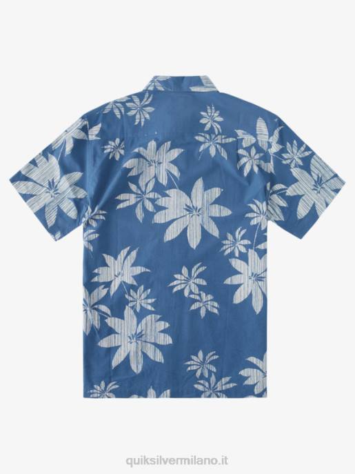 esso Quiksilver uomini camicia a maniche corte Waterman Hot Nights guardiamarina notti calde blu HTZR1488