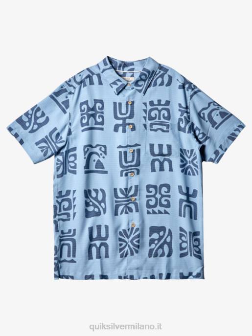 esso Quiksilver uomini camicia a maniche corte con pagaia del canale Waterman pagaia del canale blu crepuscolo HTZR457