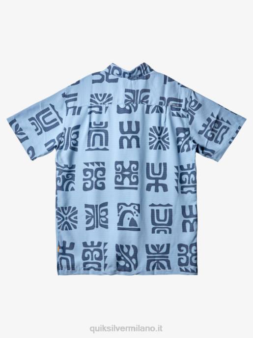esso Quiksilver uomini camicia a maniche corte con pagaia del canale Waterman pagaia del canale blu crepuscolo HTZR457