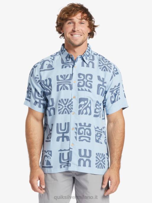 esso Quiksilver uomini camicia a maniche corte con pagaia del canale Waterman pagaia del canale blu crepuscolo HTZR457