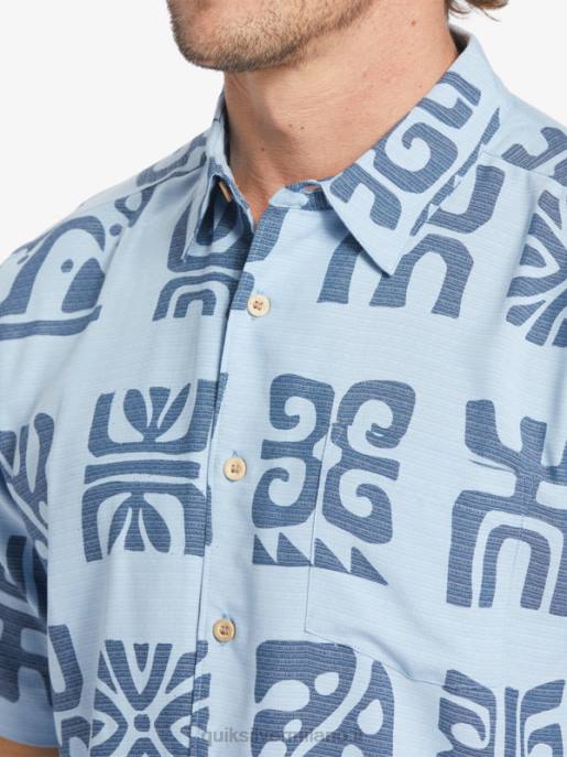 esso Quiksilver uomini camicia a maniche corte con pagaia del canale Waterman pagaia del canale blu crepuscolo HTZR457