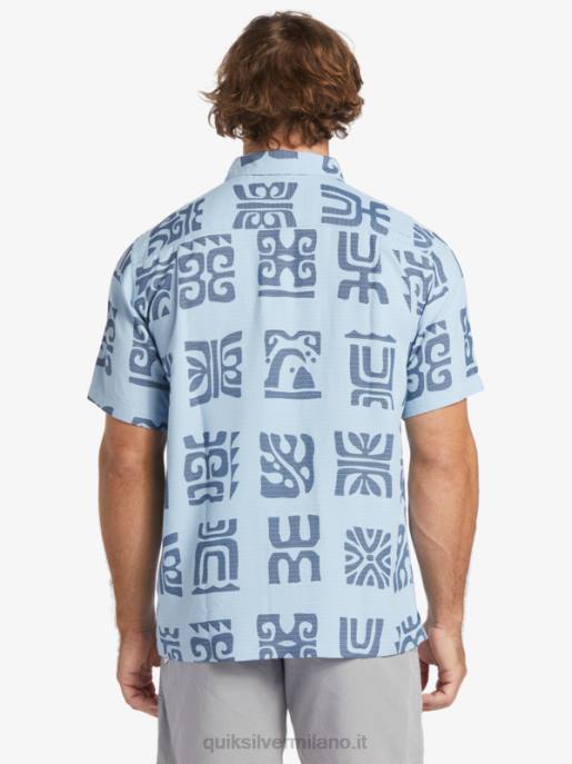 esso Quiksilver uomini camicia a maniche corte con pagaia del canale Waterman pagaia del canale blu crepuscolo HTZR457