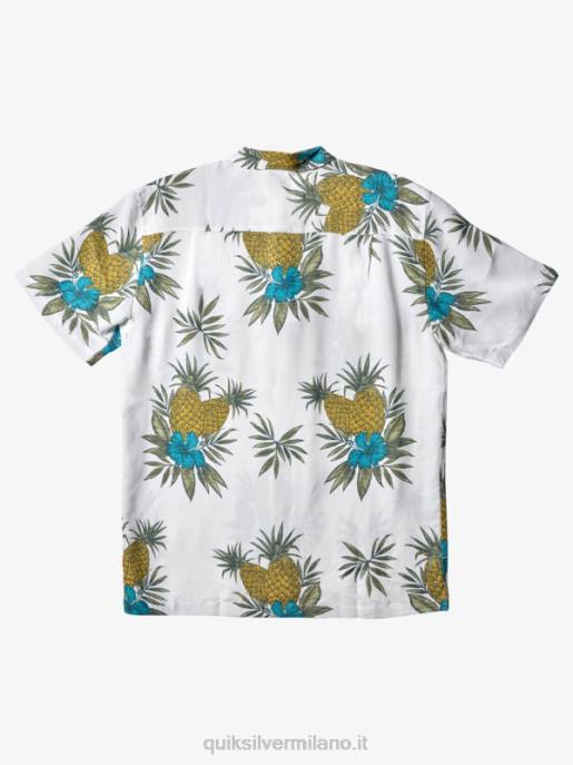 esso Quiksilver uomini camicia a maniche corte da lavoro sul campo waterman antico lavoro sul campo bianco HTZR450