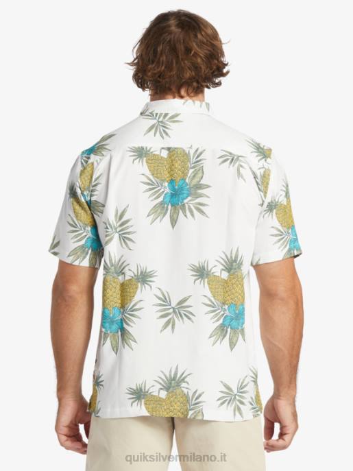 esso Quiksilver uomini camicia a maniche corte da lavoro sul campo waterman antico lavoro sul campo bianco HTZR450