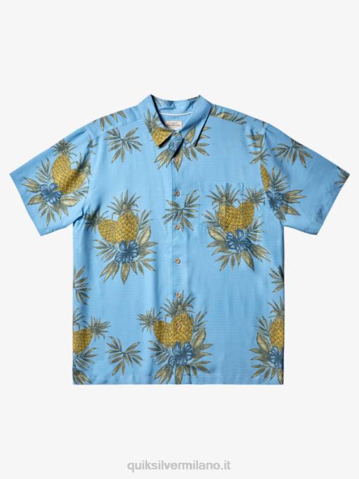 esso Quiksilver uomini camicia a maniche corte da lavoro sul campo waterman lavoro sul campo blu crepuscolo HTZR448