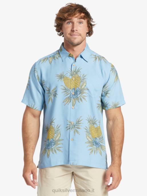 esso Quiksilver uomini camicia a maniche corte da lavoro sul campo waterman lavoro sul campo blu crepuscolo HTZR448