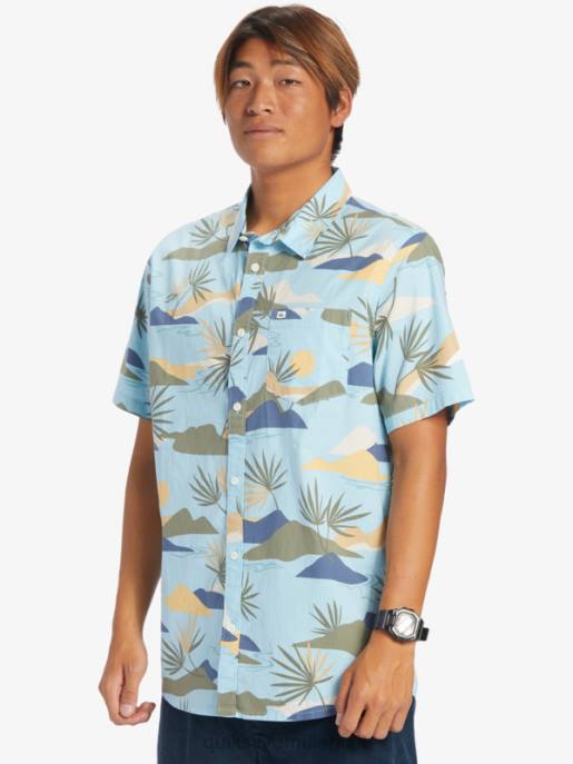 esso Quiksilver uomini camicia a maniche corte dazed lento cielo blu slow daze ss HTZR665