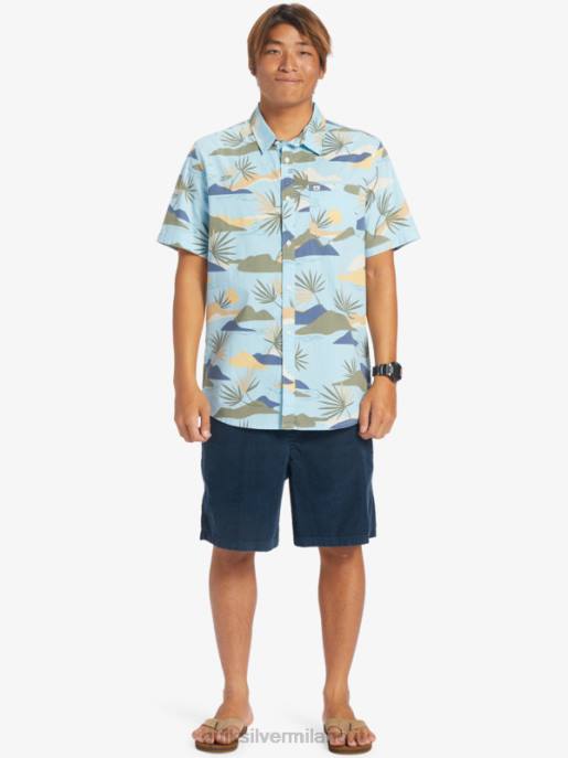 esso Quiksilver uomini camicia a maniche corte dazed lento cielo blu slow daze ss HTZR665