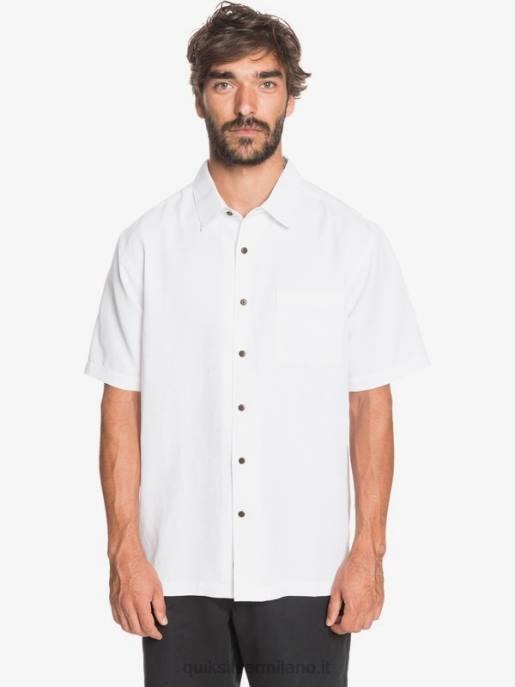 esso Quiksilver uomini camicia a maniche corte di waterman kelpies bay bianco HTZR1358