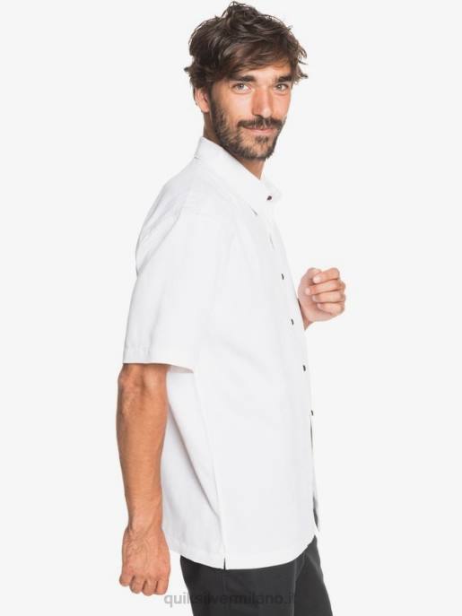 esso Quiksilver uomini camicia a maniche corte di waterman kelpies bay bianco HTZR1358