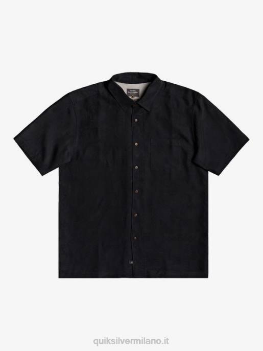 esso Quiksilver uomini camicia a maniche corte di waterman kelpies bay nero HTZR1357