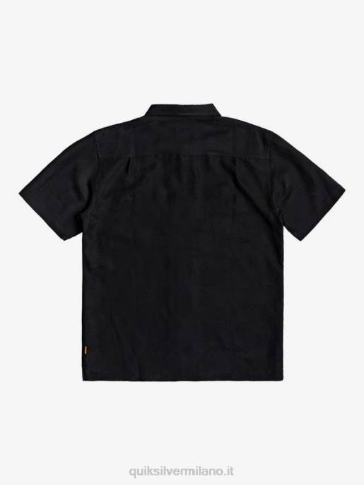 esso Quiksilver uomini camicia a maniche corte di waterman kelpies bay nero HTZR1357