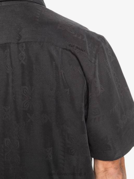 esso Quiksilver uomini camicia a maniche corte di waterman kelpies bay nero HTZR1357