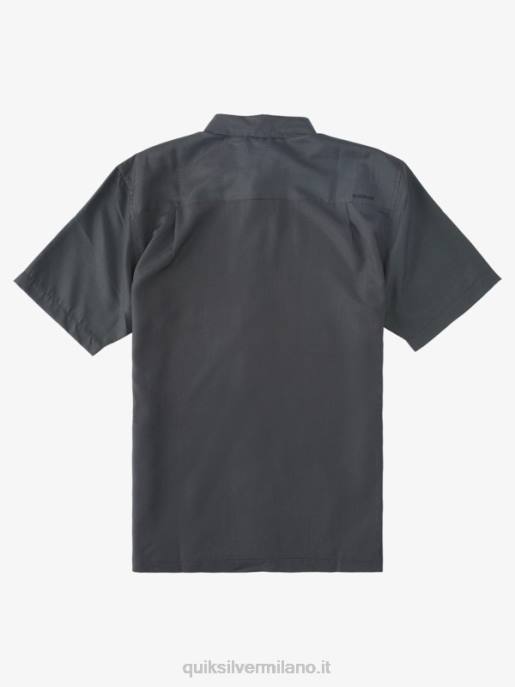 esso Quiksilver uomini camicia a maniche corte di waterman kings cliff scogliera dei re neri HTZR283