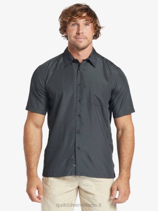 esso Quiksilver uomini camicia a maniche corte di waterman kings cliff scogliera dei re neri HTZR283