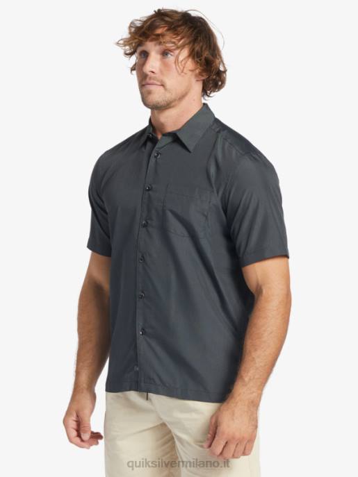 esso Quiksilver uomini camicia a maniche corte di waterman kings cliff scogliera dei re neri HTZR283