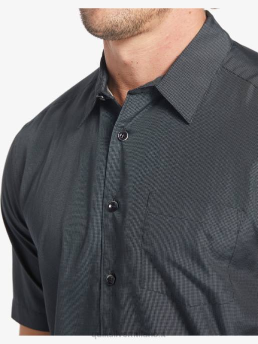 esso Quiksilver uomini camicia a maniche corte di waterman kings cliff scogliera dei re neri HTZR283