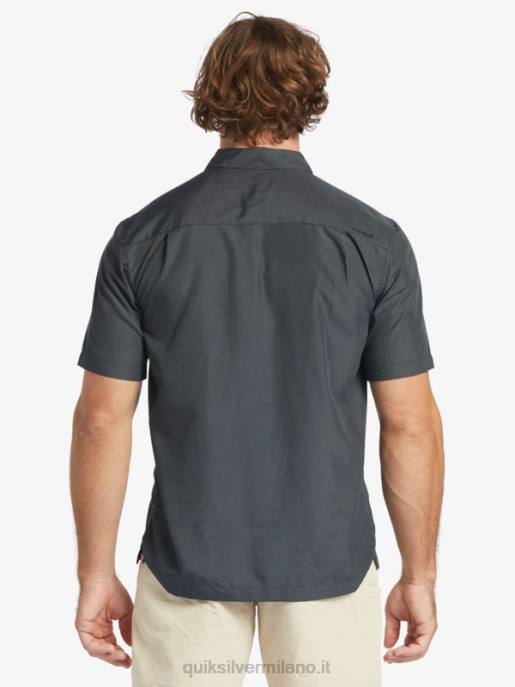 esso Quiksilver uomini camicia a maniche corte di waterman kings cliff scogliera dei re neri HTZR283