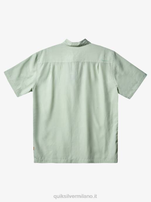 esso Quiksilver uomini camicia a maniche corte di waterman kings cliff sottile kingscliff verde HTZR286
