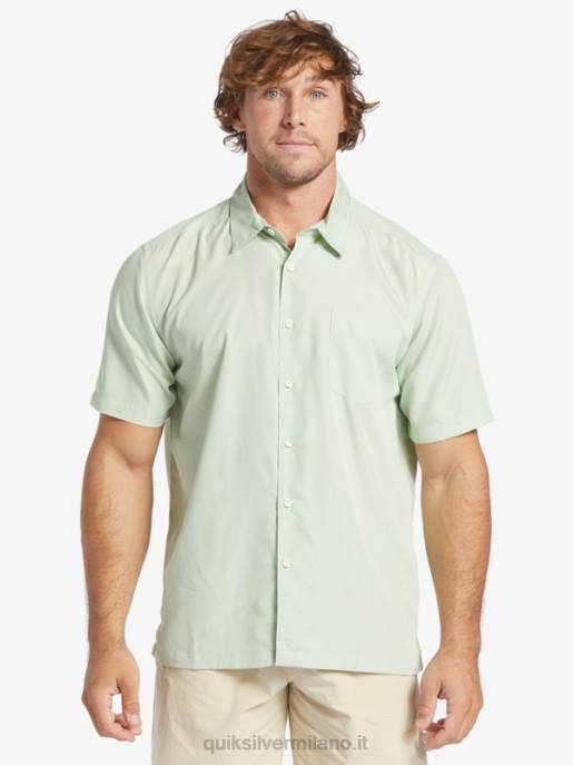 esso Quiksilver uomini camicia a maniche corte di waterman kings cliff sottile kingscliff verde HTZR286